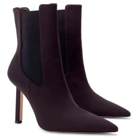 Good American Pointed Toe Chelsea Bootie in Neoprene Chocolate - Picture 1 of 11